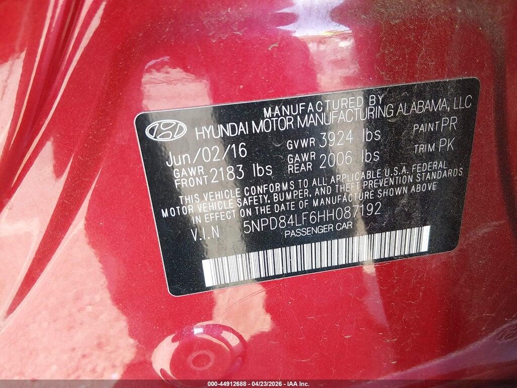 5NPD84LF6HH087192 2017 HYUNDAI ELANTRA photo no. 9