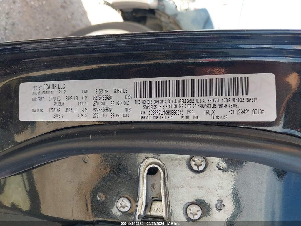 1C6RR7LMXHS880541 2017 RAM 1500 photo no. 9