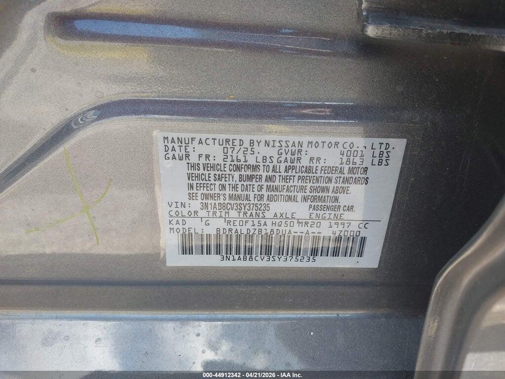 3N1AB8CV3SY375235 2025 NISSAN SENTRA photo no. 9