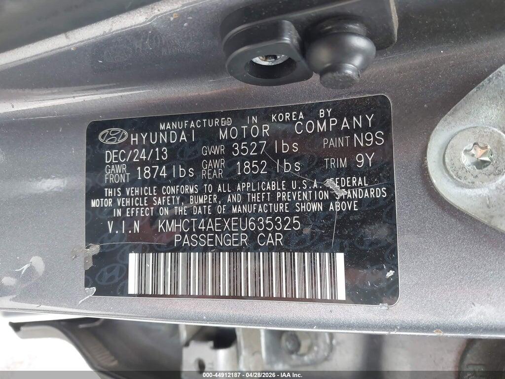 KMHCT4AEXEU635325 2014 HYUNDAI ACCENT photo no. 9
