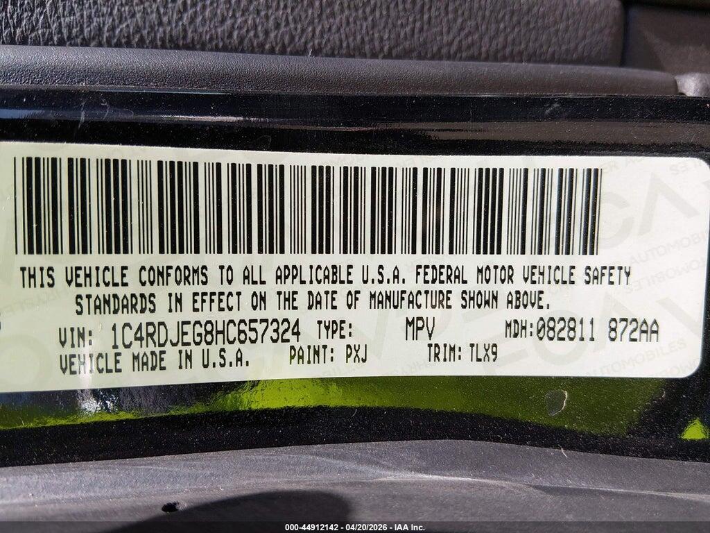 1C4RDJEG8HC657324 2017 DODGE DURANGO photo no. 9
