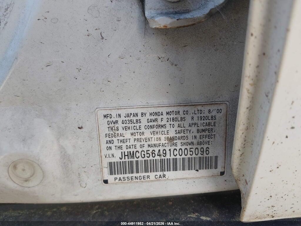 JHMCG56491C005096 2001 HONDA ACCORD photo no. 9