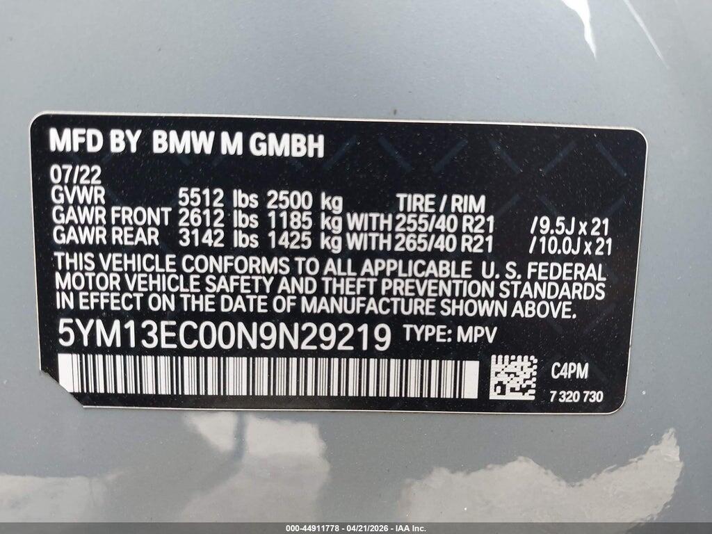 5YM13EC00N9N29219 2022 BMW X3 M photo no. 9