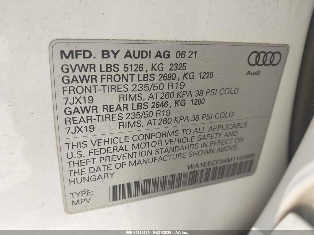 WA1EECF34M1153985 2021 AUDI Q3 photo no. 9