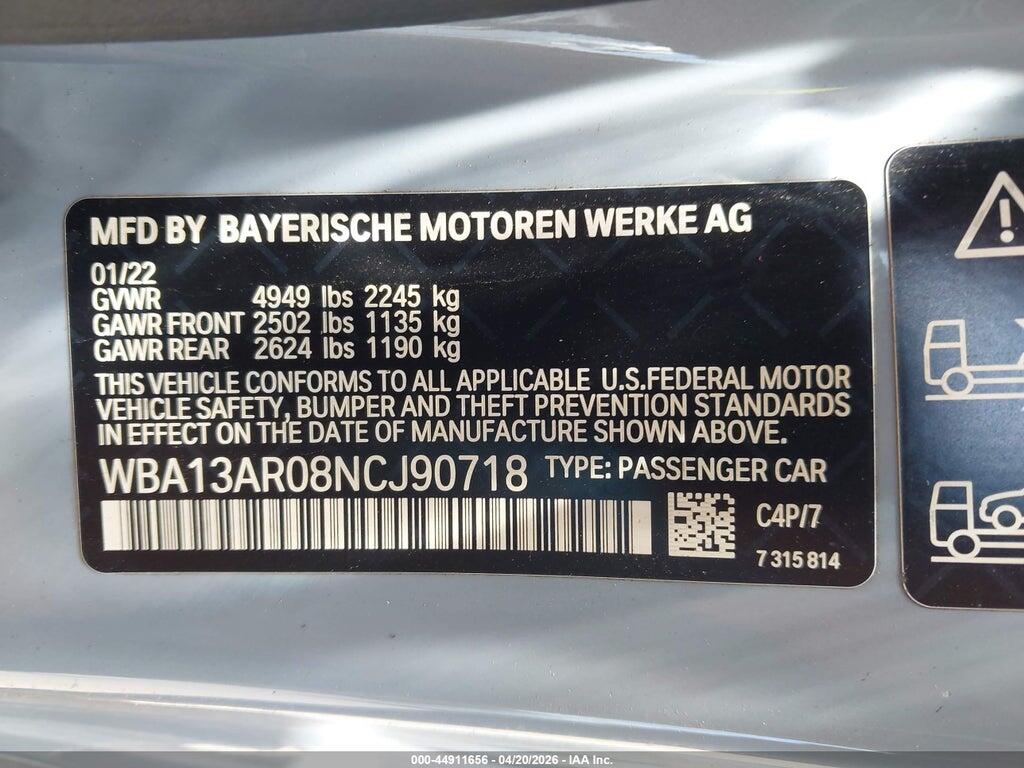 WBA13AR08NCJ90718 2022 BMW M440I photo no. 9