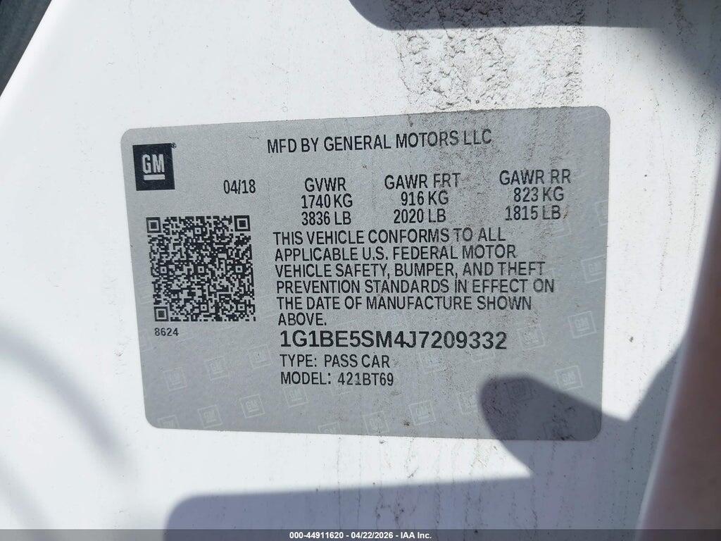1G1BE5SM4J7209332 2018 CHEVROLET CRUZE photo no. 9