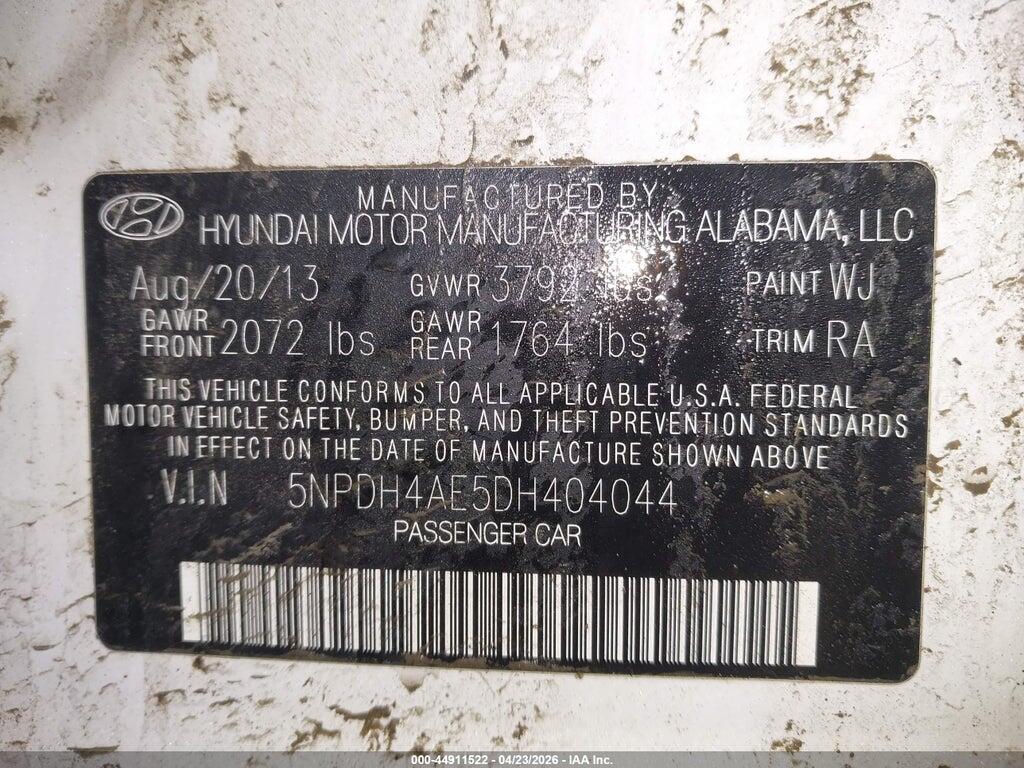 5NPDH4AE5DH404044 2013 HYUNDAI ELANTRA photo no. 9