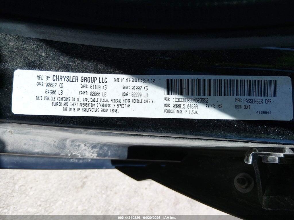 1C3CCBCG9DN523992 2013 CHRYSLER 200 photo no. 9
