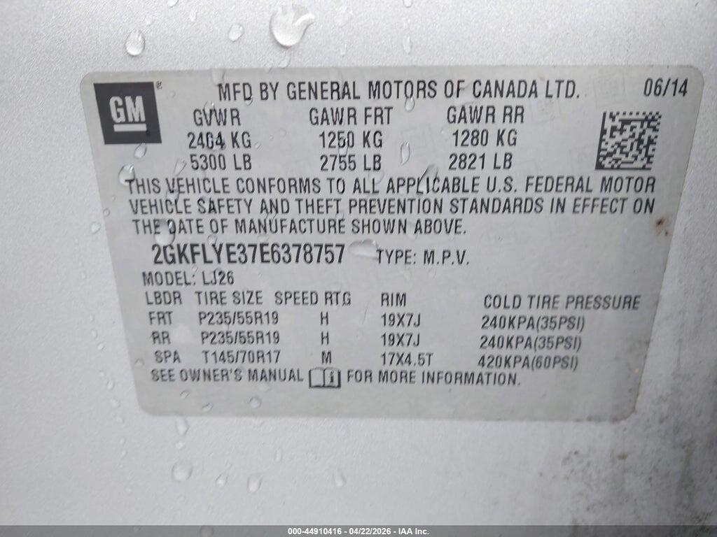 2GKFLYE37E6378757 2014 GMC TERRAIN photo no. 9