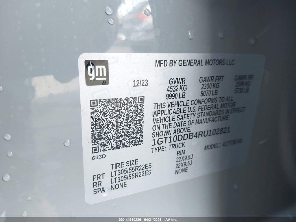 1GT10DDB4RU102821 2024 GMC HUMMER EV PICKUP photo no. 9