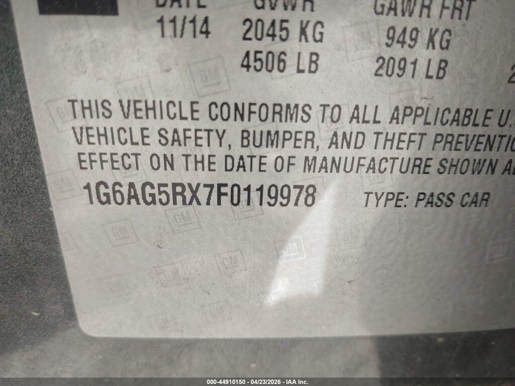 1G6AG5RX7F0119978 2015 CADILLAC ATS photo no. 9