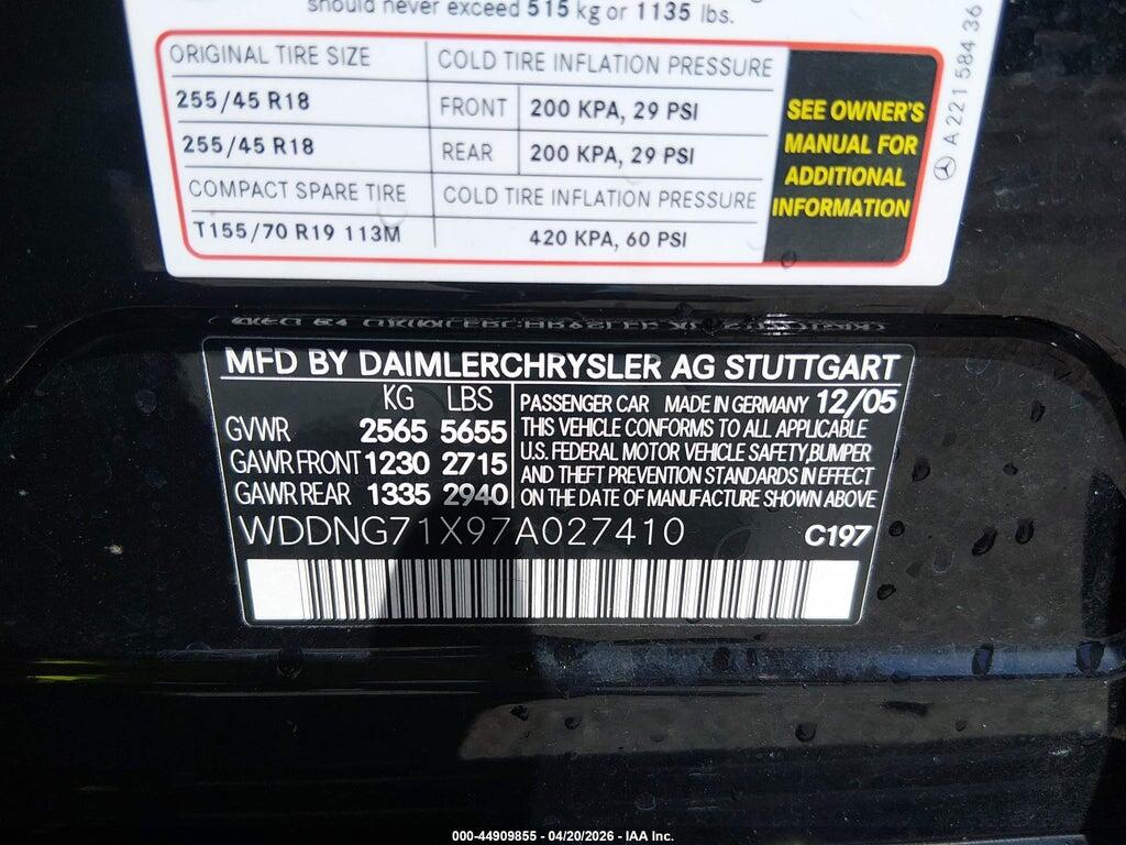 WDDNG71X97A027410 2007 MERCEDES-BENZ S 550 photo no. 9