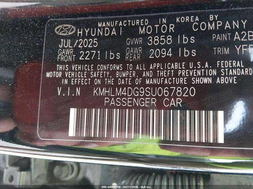 KMHLM4DG9SU067820 2025 HYUNDAI ELANTRA photo no. 9