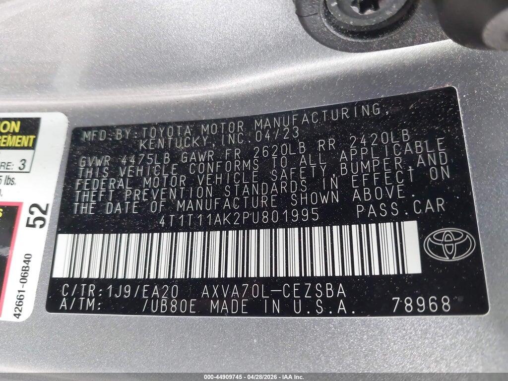 4T1T11AK2PU801995 2023 TOYOTA CAMRY photo no. 9