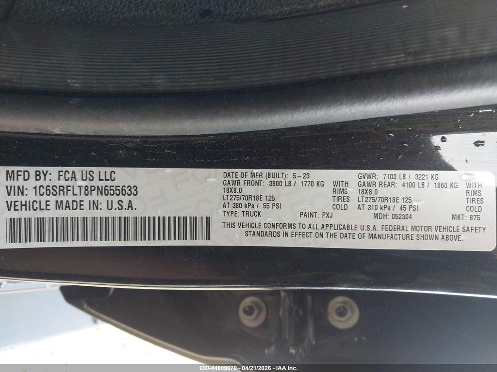 1C6SRFLT8PN655633 2023 RAM 1500 photo no. 9