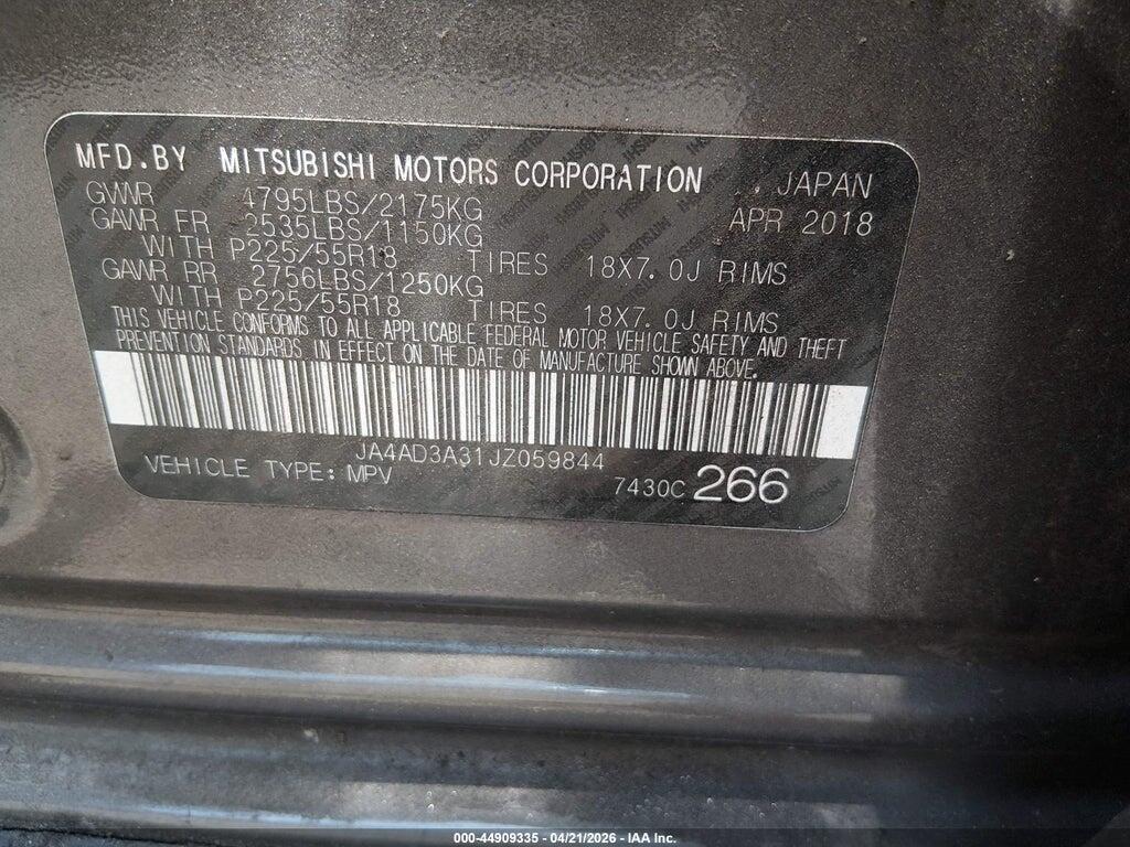 JA4AD3A31JZ059844 2018 MITSUBISHI OUTLANDER photo no. 9