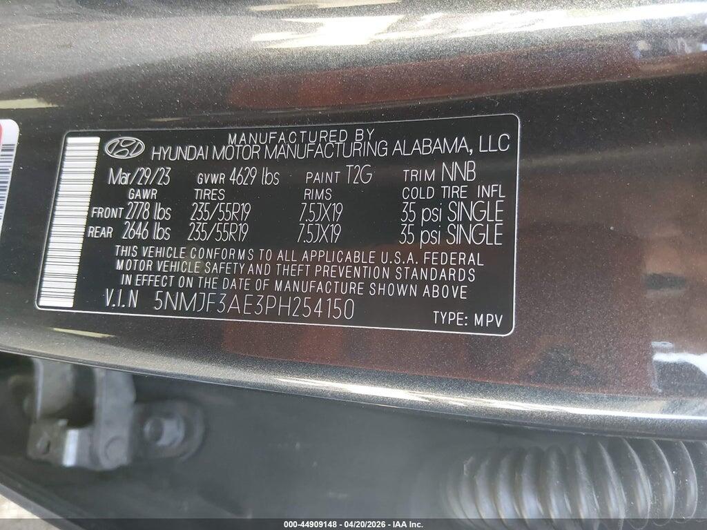5NMJF3AE3PH254150 2023 HYUNDAI TUCSON photo no. 9
