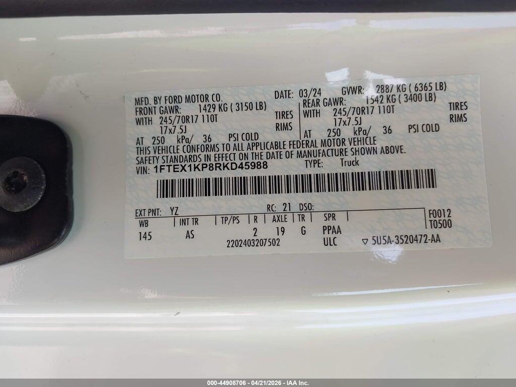1FTEX1KP8RKD45988 2024 FORD F-150 photo no. 9