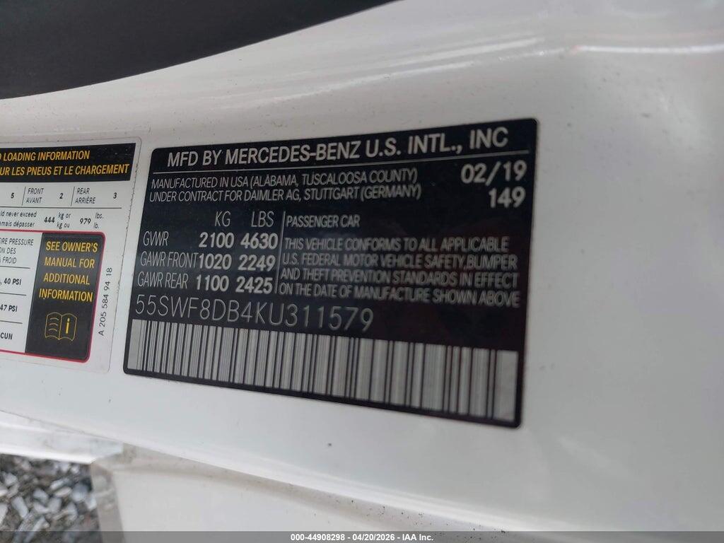 55SWF8DB4KU311579 2019 MERCEDES-BENZ C 300 photo no. 9