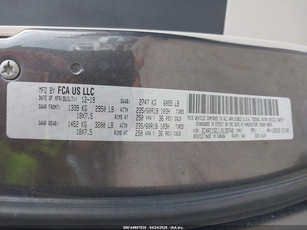 2C4RC1GG1LR139748 2020 CHRYSLER PACIFICA photo no. 9
