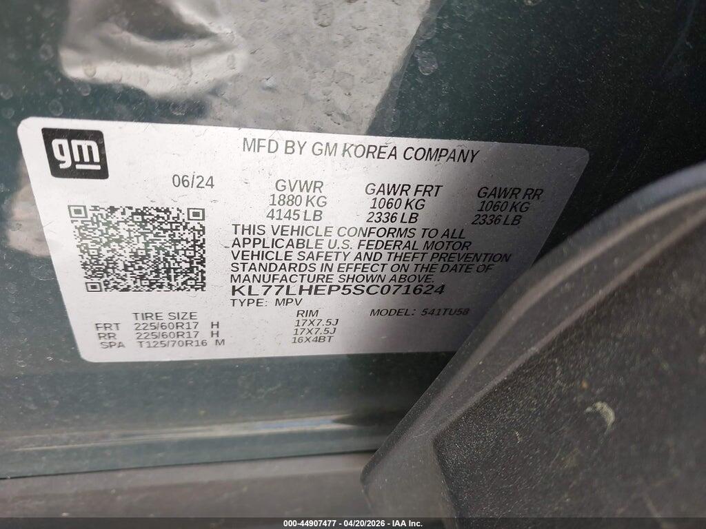 KL77LHEP5SC071624 2025 CHEVROLET TRAX photo no. 9