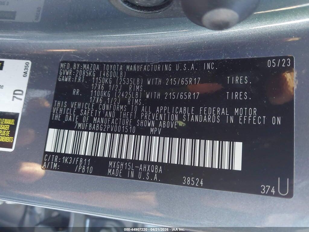 7MUFBABG2PV001510 2023 TOYOTA COROLLA CROSS HYBRID photo no. 9
