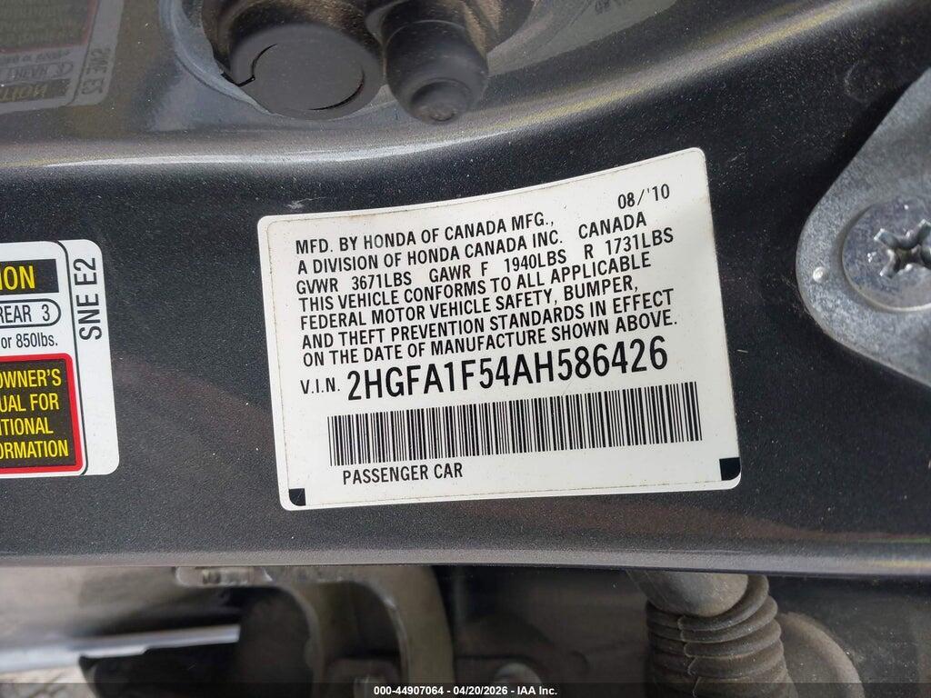 2HGFA1F54AH586426 2010 HONDA CIVIC photo no. 9