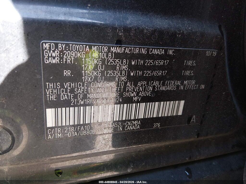 2T3W1RFVXLW061824 2020 TOYOTA RAV4 photo no. 9