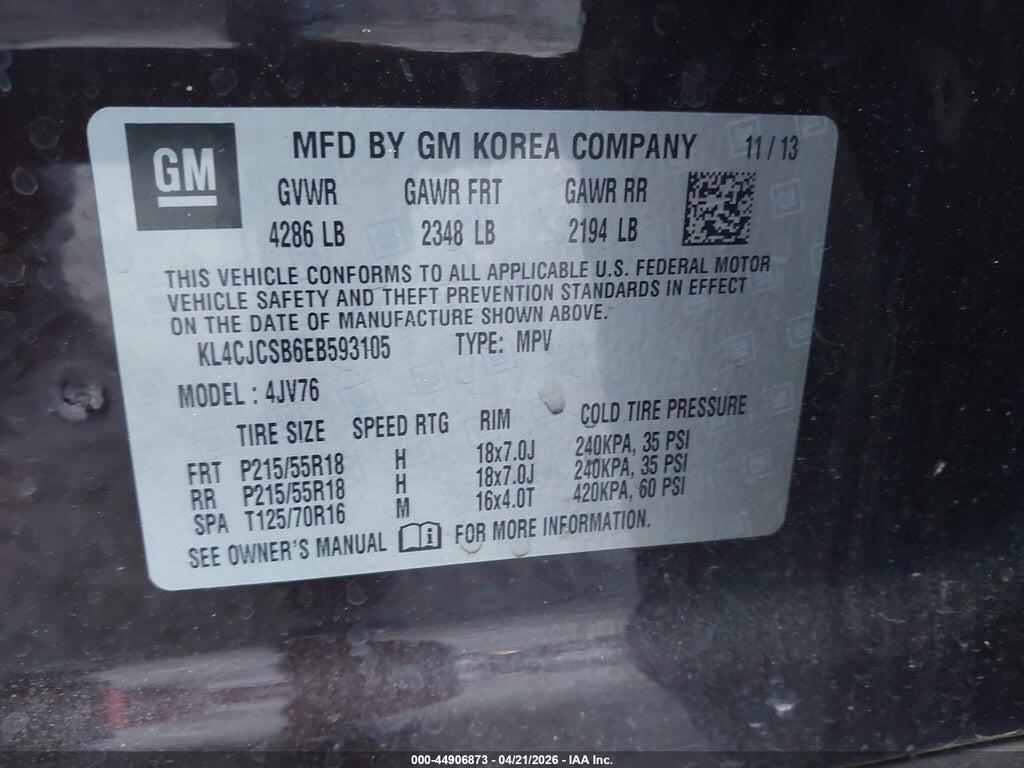 KL4CJCSB6EB593105 2014 BUICK ENCORE photo no. 9