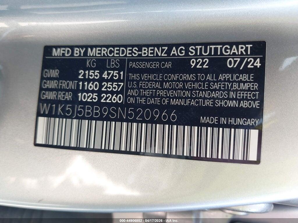 W1K5J5BB9SN520966 2025 MERCEDES-BENZ AMG CLA 35 photo no. 9