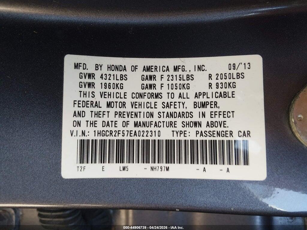 1HGCR2F57EA022310 2014 HONDA ACCORD photo no. 9