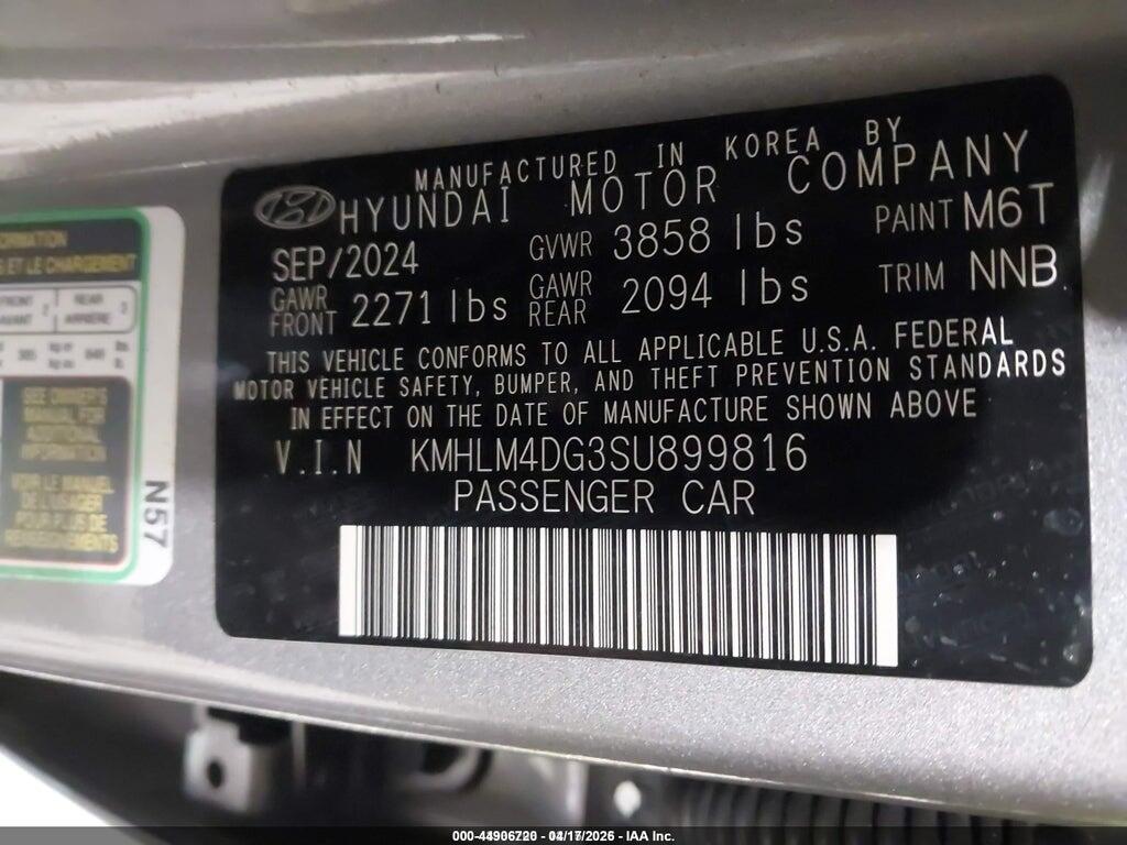KMHLM4DG3SU899816 2025 HYUNDAI ELANTRA photo no. 9