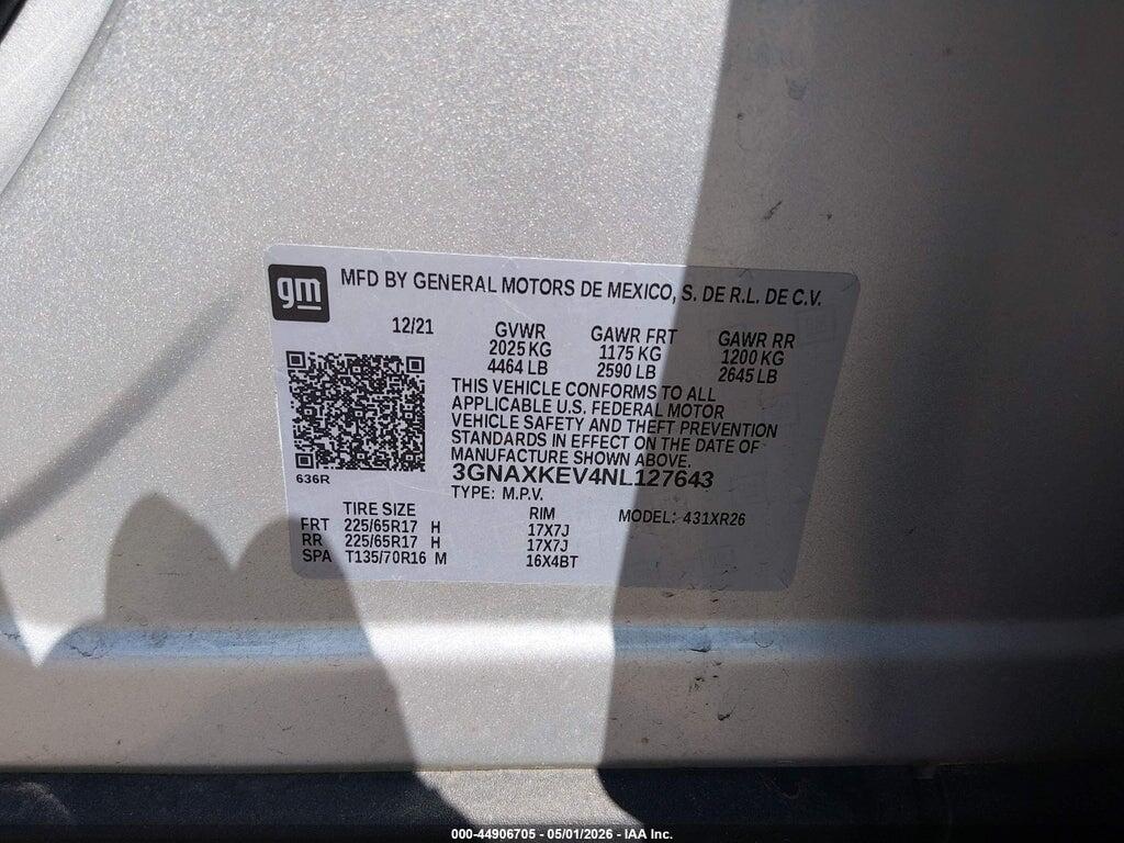 3GNAXKEV4NL127643 2022 CHEVROLET EQUINOX photo no. 9