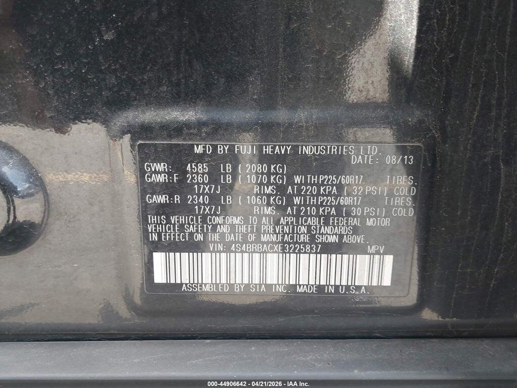 4S4BRBACXE3225837 2014 SUBARU OUTBACK photo no. 9