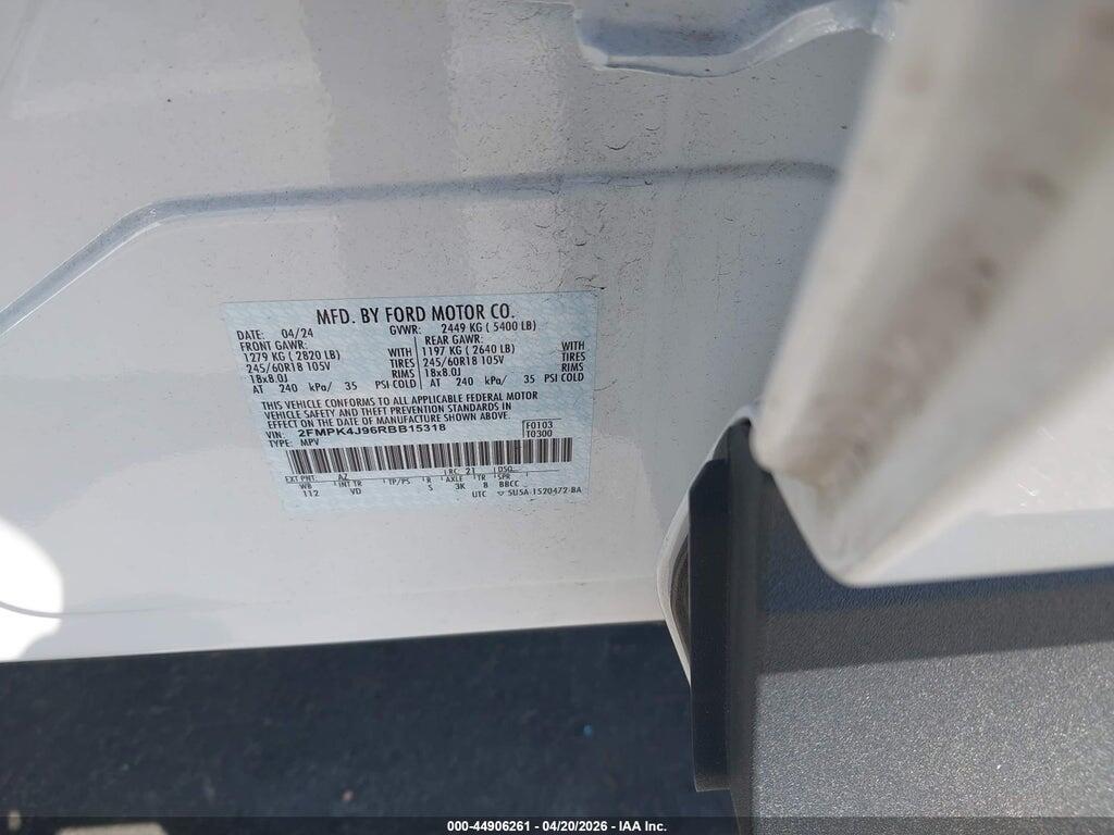 2FMPK4J96RBB15318 2024 FORD EDGE photo no. 9