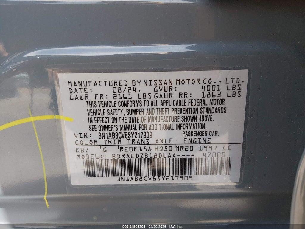 3N1AB8CV8SY217909 2025 NISSAN SENTRA photo no. 9
