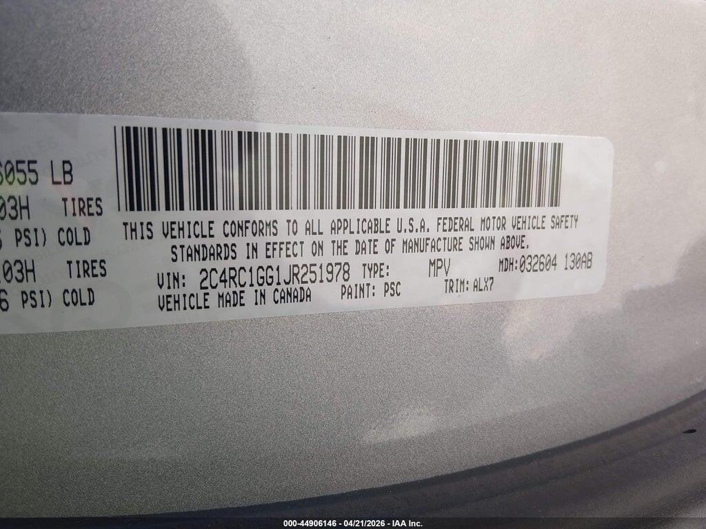2C4RC1GG1JR251978 2018 CHRYSLER PACIFICA photo no. 9