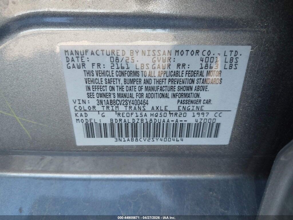 3N1AB8CV2SY400464 2025 NISSAN SENTRA photo no. 9