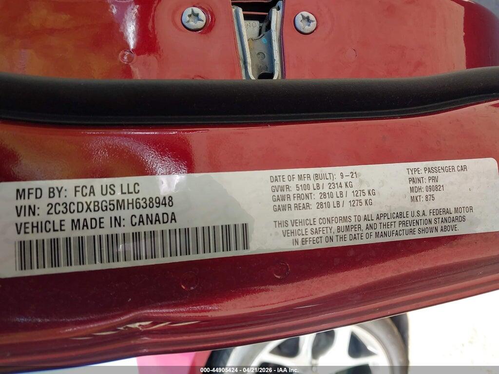 2C3CDXBG5MH638948 2021 DODGE CHARGER photo no. 9