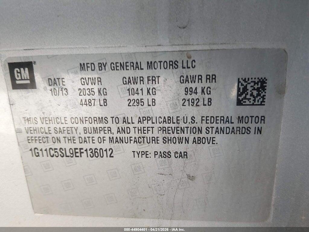 1G11C5SL9EF136012 2014 CHEVROLET MALIBU photo no. 9