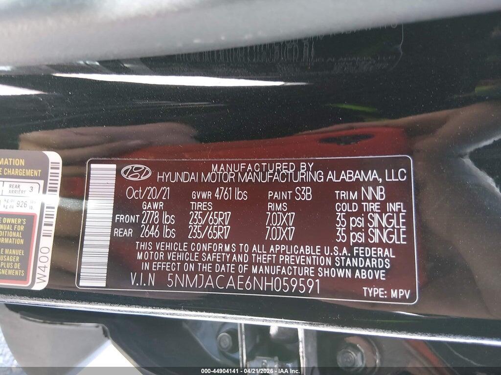 5NMJACAE6NH059591 2022 HYUNDAI TUCSON photo no. 9