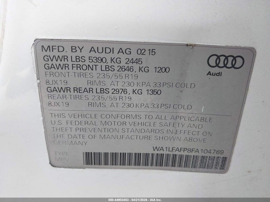 WA1LFAFP8FA104769 2015 AUDI Q5 photo no. 9