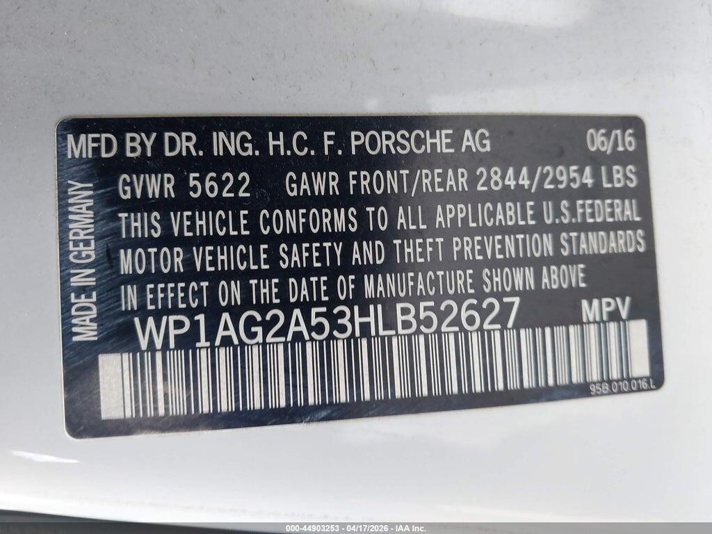 WP1AG2A53HLB52627 2017 PORSCHE MACAN photo no. 9