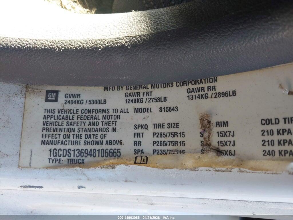 1GCDS136948106665 2004 CHEVROLET COLORADO photo no. 9