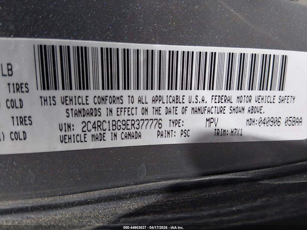 2C4RC1BG9ER377776 2014 CHRYSLER TOWN & COUNTRY photo no. 9