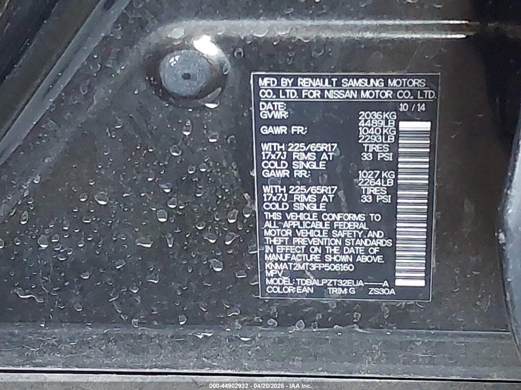 KNMAT2MT3FP506160 2015 NISSAN ROGUE photo no. 9