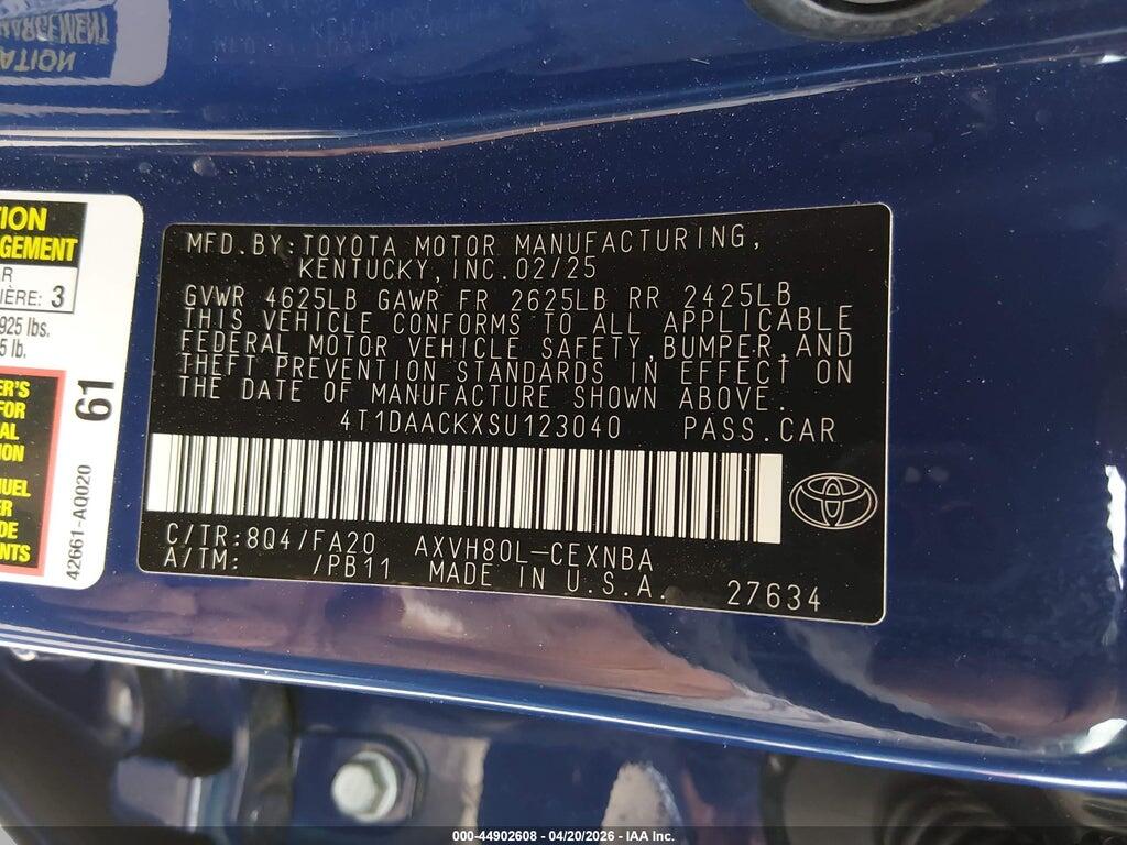 4T1DAACKXSU123040 2025 TOYOTA CAMRY photo no. 9