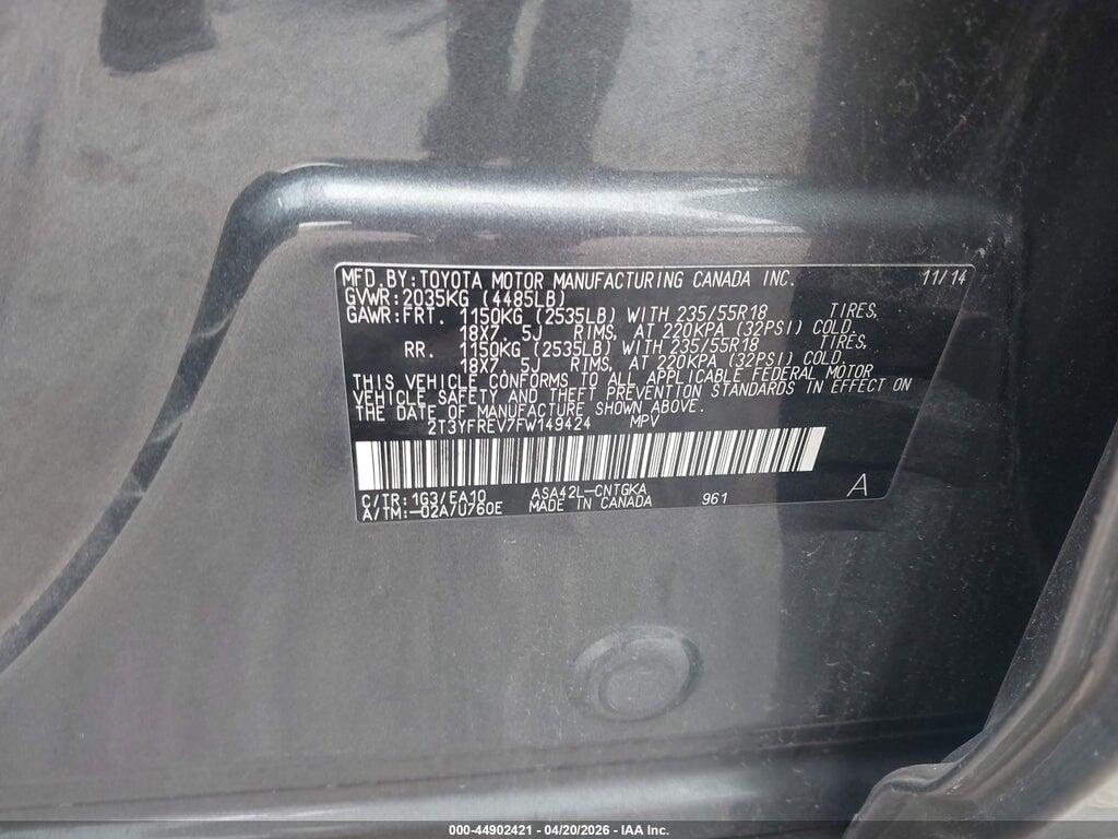 2T3YFREV7FW149424 2015 TOYOTA RAV4 photo no. 9