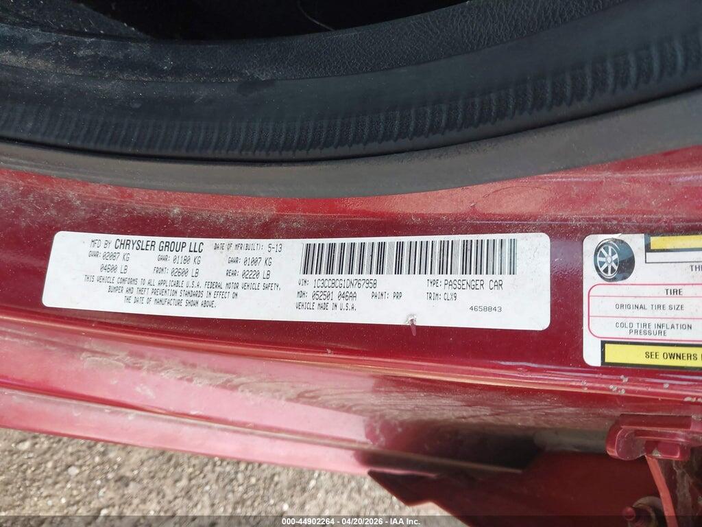1C3CCBCG1DN767958 2013 CHRYSLER 200 photo no. 9