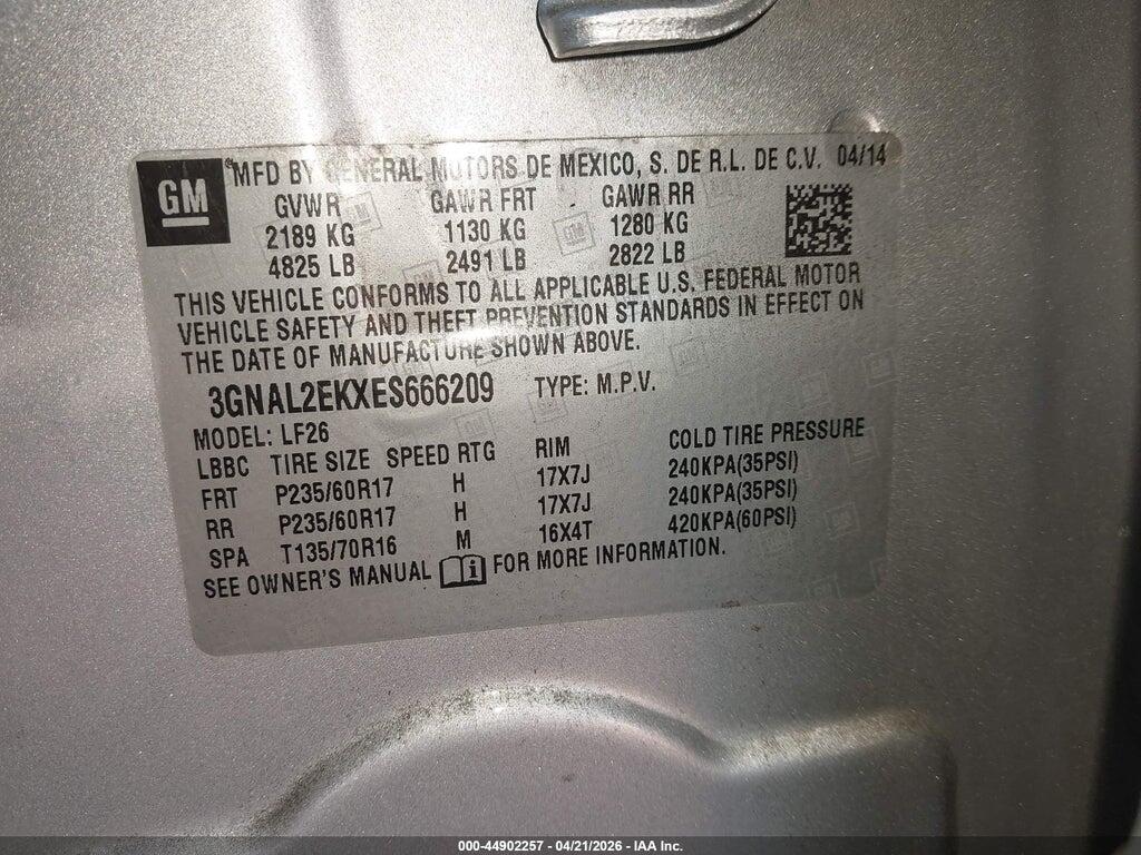 3GNAL2EKXES666209 2014 CHEVROLET CAPTIVA SPORT photo no. 9